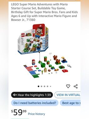 4 Mario Lego Sets, Group lot